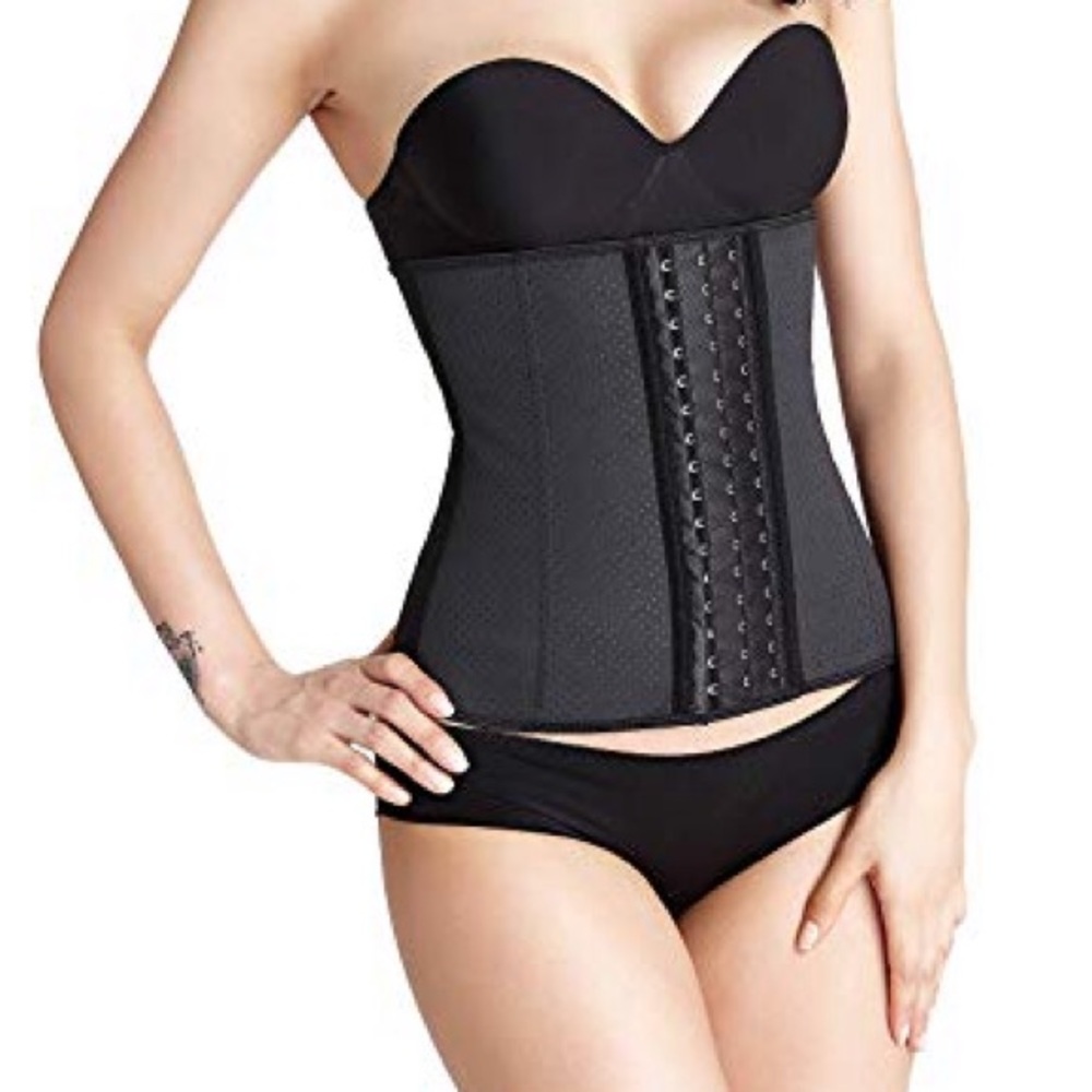 Breathable latex waist trainer color black